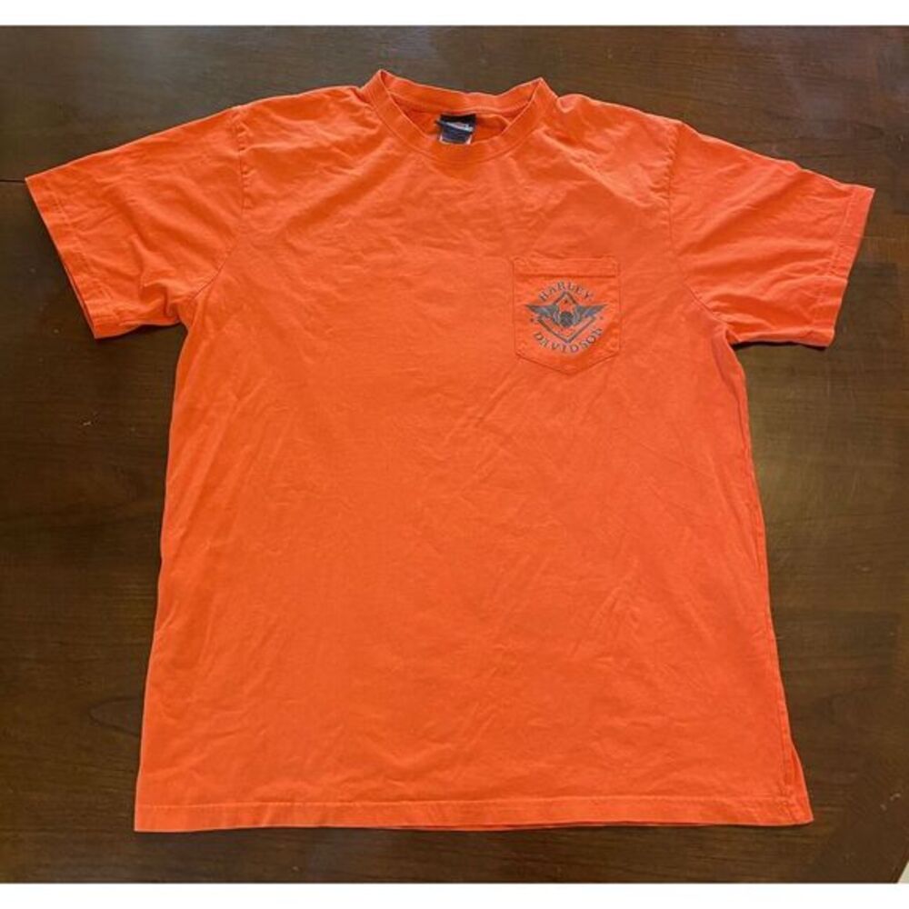 Harley Davidson Orange pocket T Shirt Size XL Extra Large TIMPANOGOS Lindon Utah - Picture 2 of 8